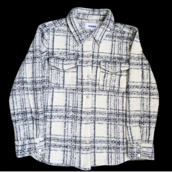 BB DAKOTA Plaid Button Down LONG SLEEVE WOMEN'S TOP Shirt Jacket Cardigan - Picture 9 of 12